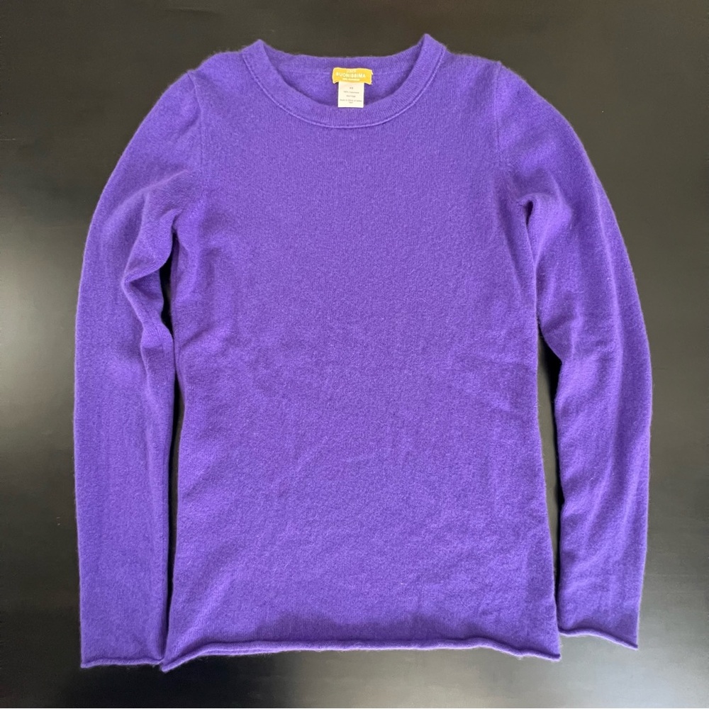 J. Crew Purple Cashmere Crew Neck Sweater